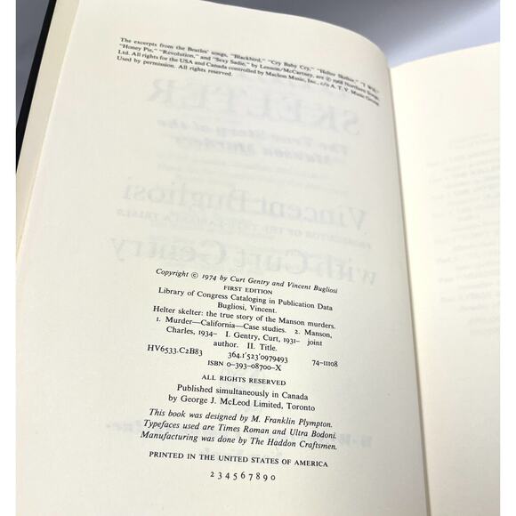 Helter Skelter Hardcover Book Vincent Bugliosi First Edition Manson Dust Cover - Picture 2 of 4